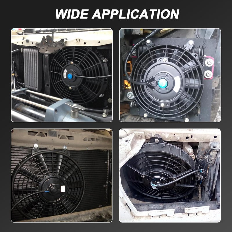 JDMSPEED New 12" Inch Universal Slim Fan Push Pull Electric Radiator Cooling 12V Mount Kit - Image 5